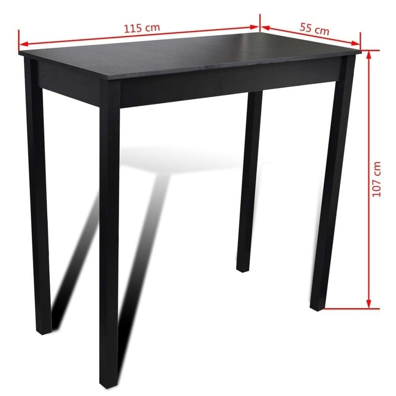 Set Tavolo Bar 4 Sgabelli Piano MDF e Legno di Pino 115×55×107 cm Nero - Image 145 of 229