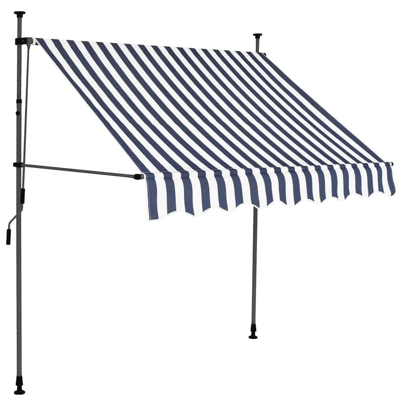 Tenda da Sole Retrattile Manuale con LED 200 cm Blu e Bianca - Image 191 of 227