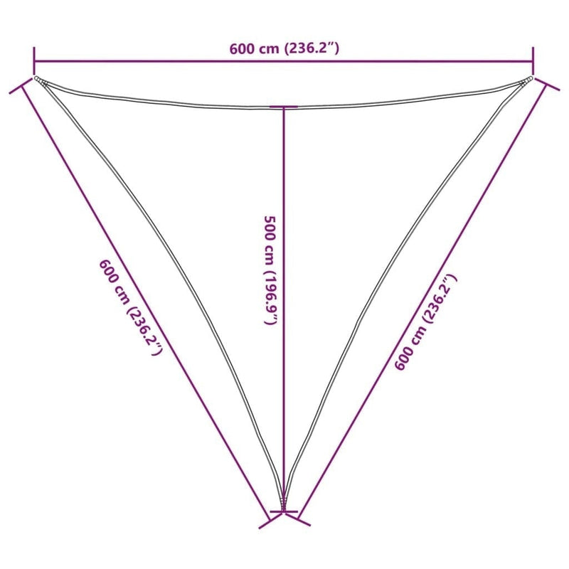 Parasole a Vela Triangolare in Tessuto Oxford Rivestito PU 6×6×6 m Antracite - Image 194 of 250