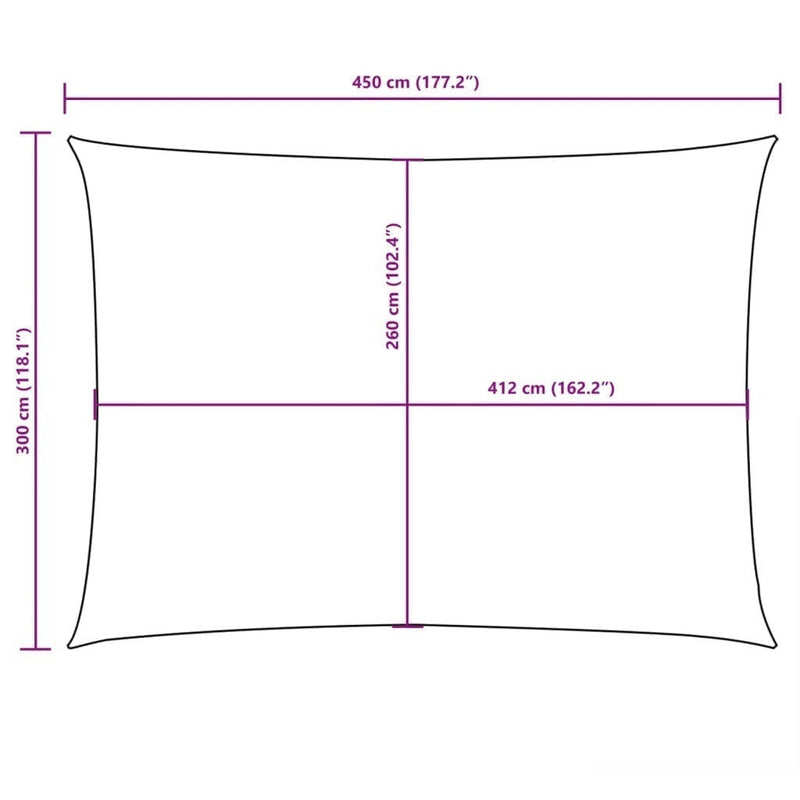 Parasole a Vela in Tessuto Oxford Rettangolare 3×4,5 m Crema - Image 219 of 250