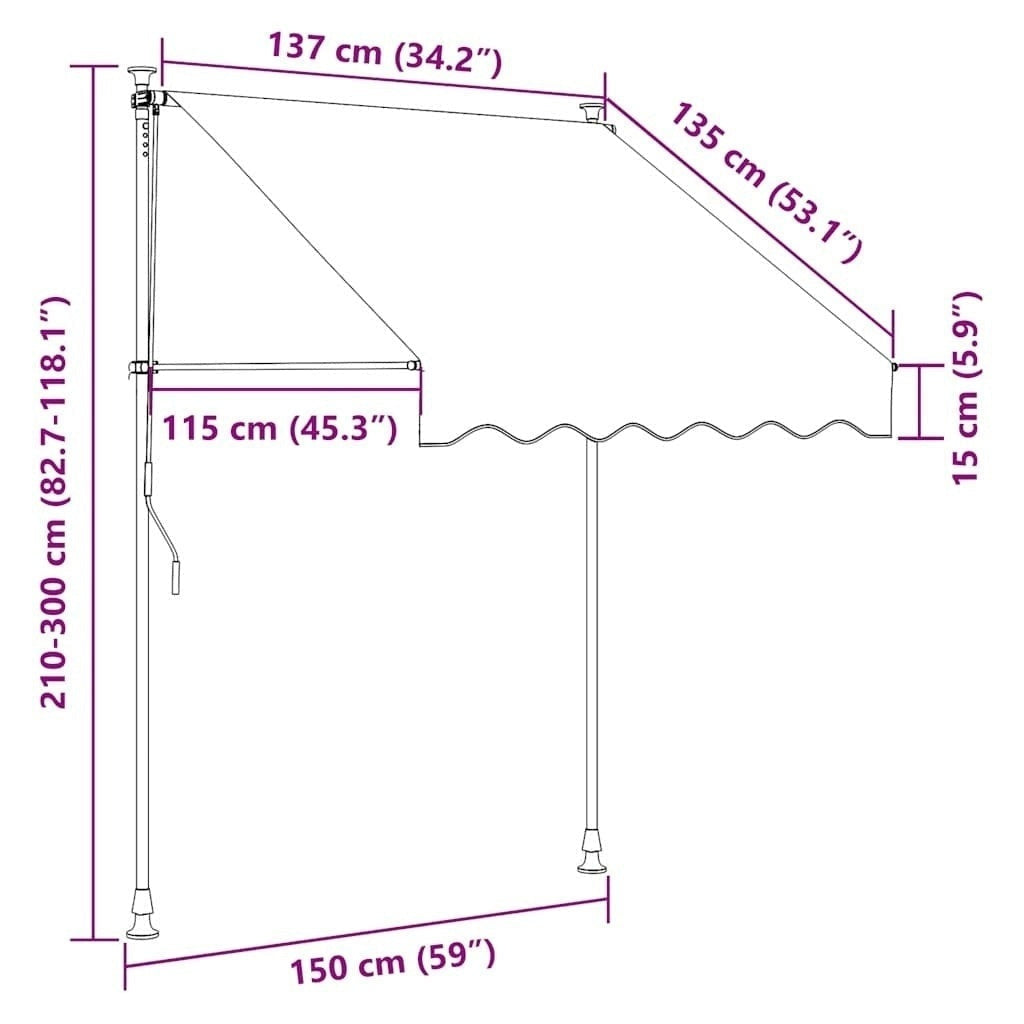 Tenda da Sole Retrattile con LED e Manovella 150×120 cm Antracite - Image 147 of 250