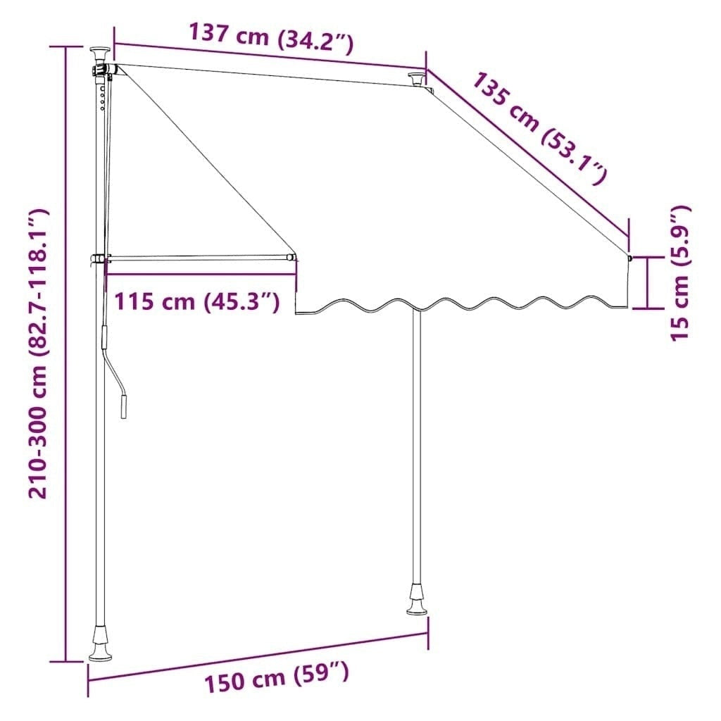 Tenda da Sole Retrattile con LED e Manovella 150×120 cm Antracite - Image 149 of 250