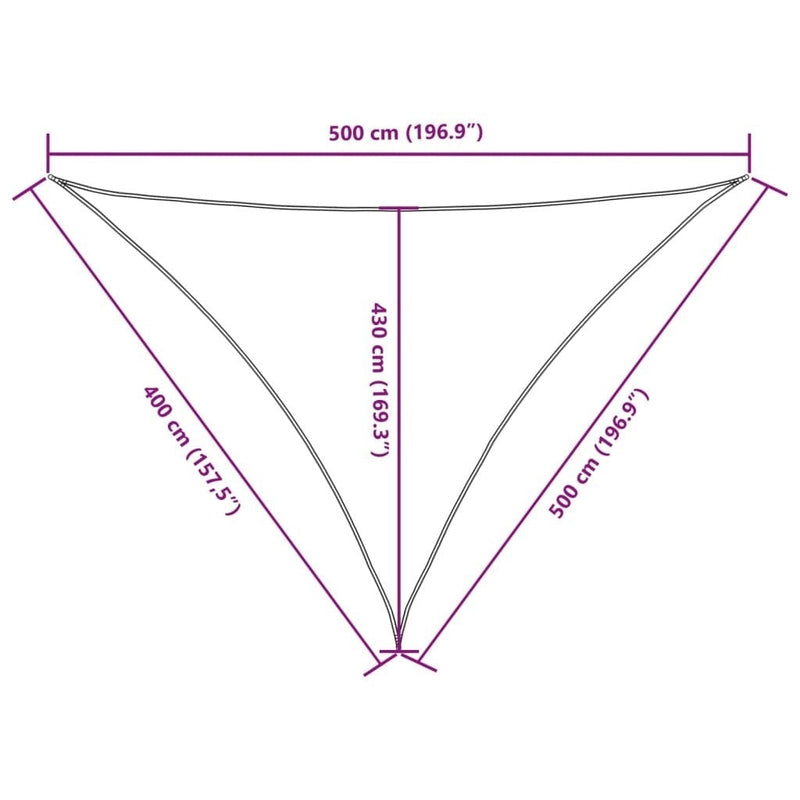 Parasole a Vela Triangolare Oxford rivestito in PU 4×5×5 m Nero - Image 191 of 250