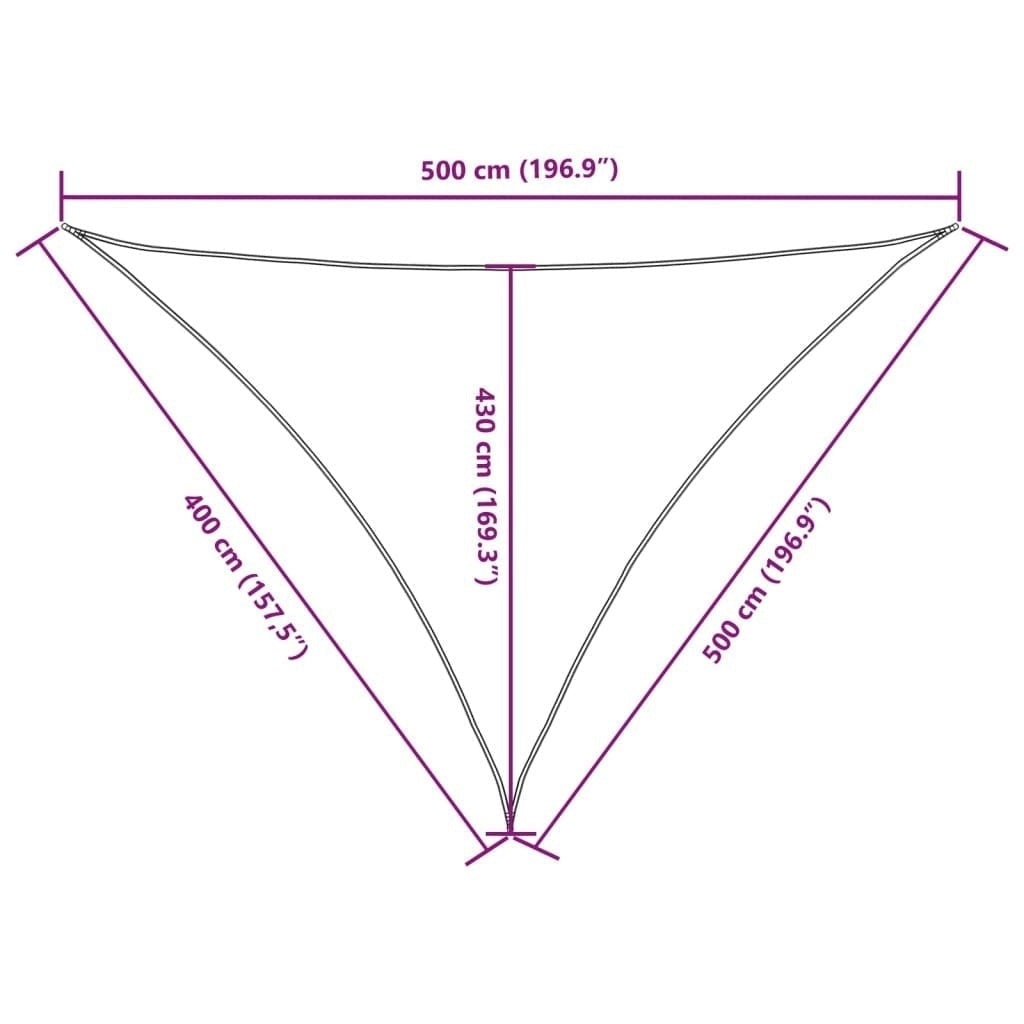Parasole a Vela Triangolare Oxford rivestito in PU 4×5×5 m Nero - Image 204 of 250