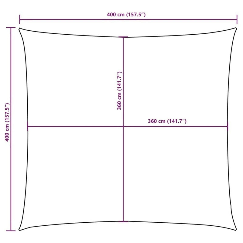 vidaXL Oxford Fabric Sun Shade Sail 4x4 m Brown - Image 246 of 250