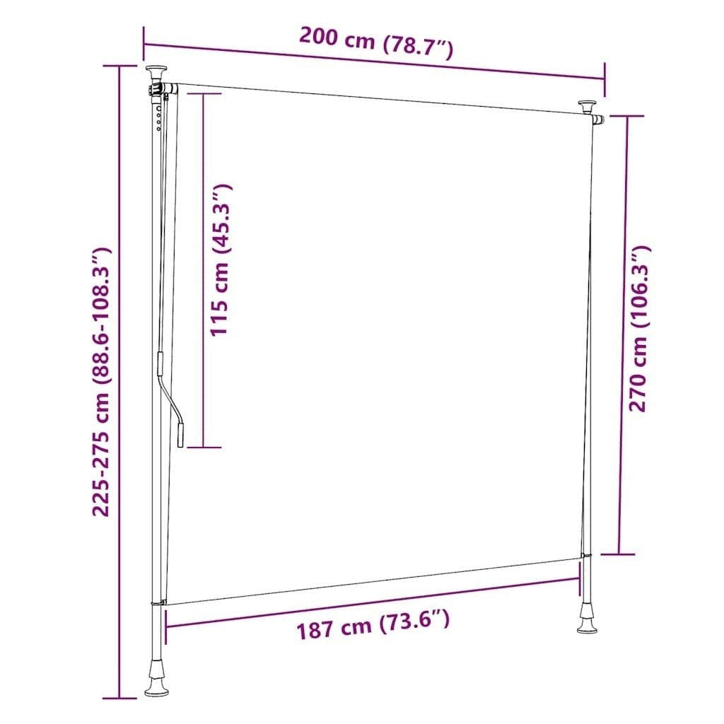 Tenda a Rullo per Esterni 200×270 cm Crema - Image 205 of 250