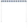 vidaXL Retractable Awning, Steel and Polyester, 150x150 cm, Blue and White - Image 208 of 250