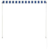 vidaXL Retractable Awning, Steel and Polyester, 150x150 cm, Blue and White - Image 227 of 250