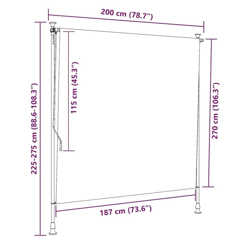 Tenda a Rullo per Esterni 200×270 cm Crema - Image 250 of 250
