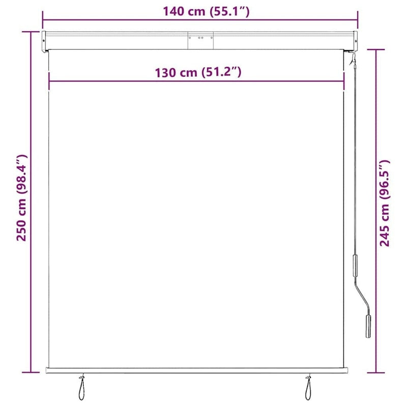 Tenda a Rullo per Esterni Poliestere 140×250 cm Antracite - Image 201 of 250