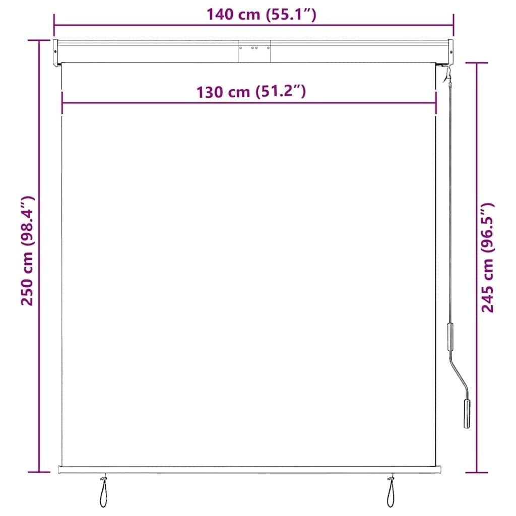Tenda a Rullo per Esterni Poliestere 140×250 cm Antracite - Image 214 of 250