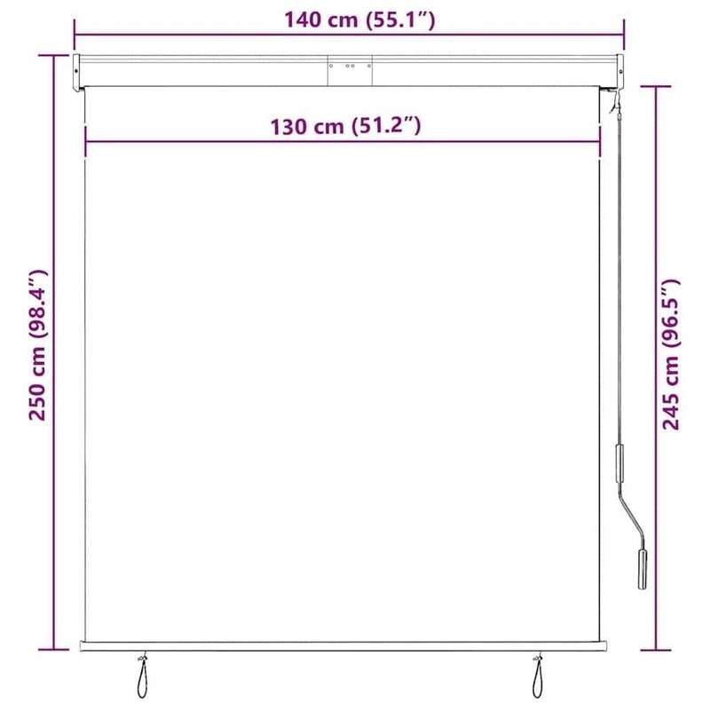 Tenda a Rullo per Esterni Poliestere 140×250 cm Antracite - Image 216 of 250