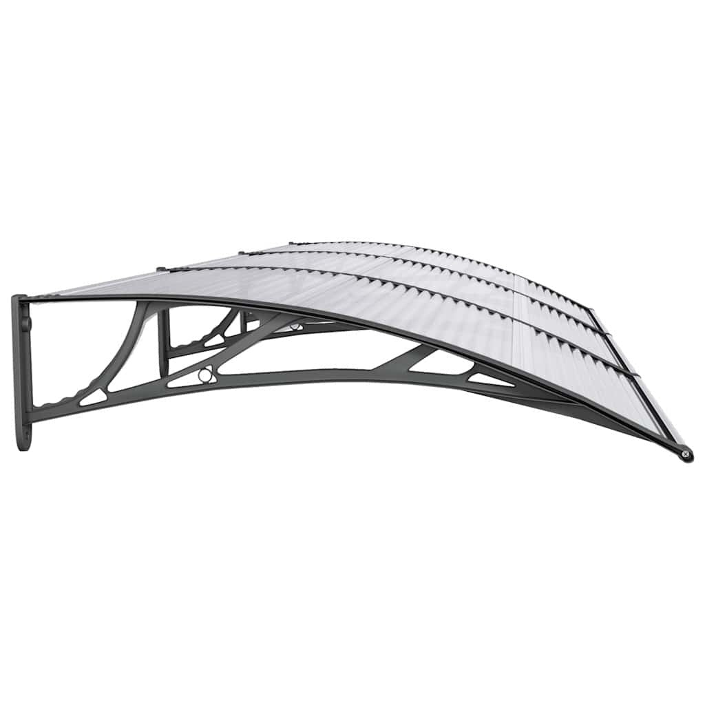 vidaXL Door Canopy, Polycarbonate, 300x100 cm, Black - Image 149 of 226
