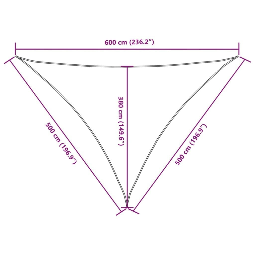 Parasole a Vela Oxford Triangolare 5×5×6 m Bianco - Image 233 of 250