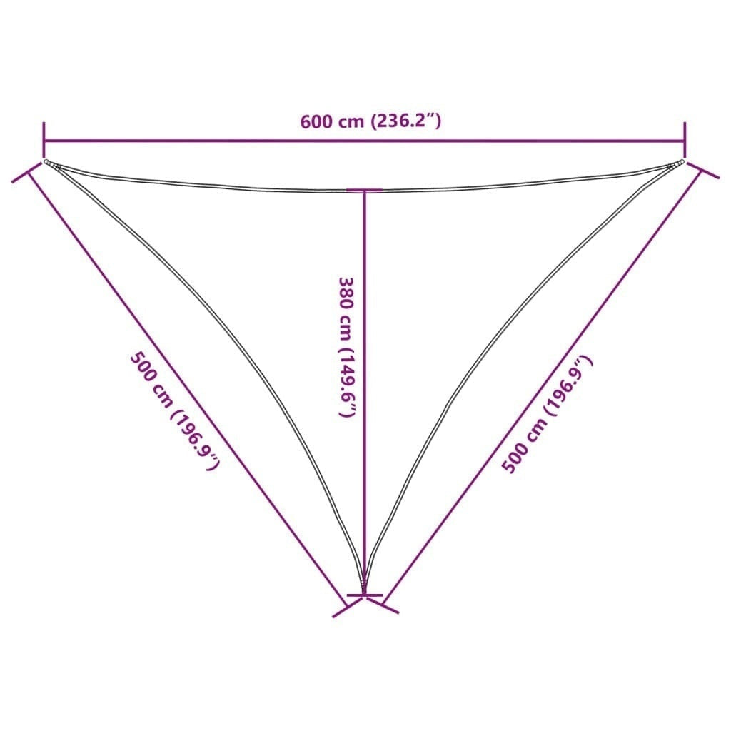 Parasole a Vela Oxford Triangolare 5×5×6 m Bianco - Image 250 of 250