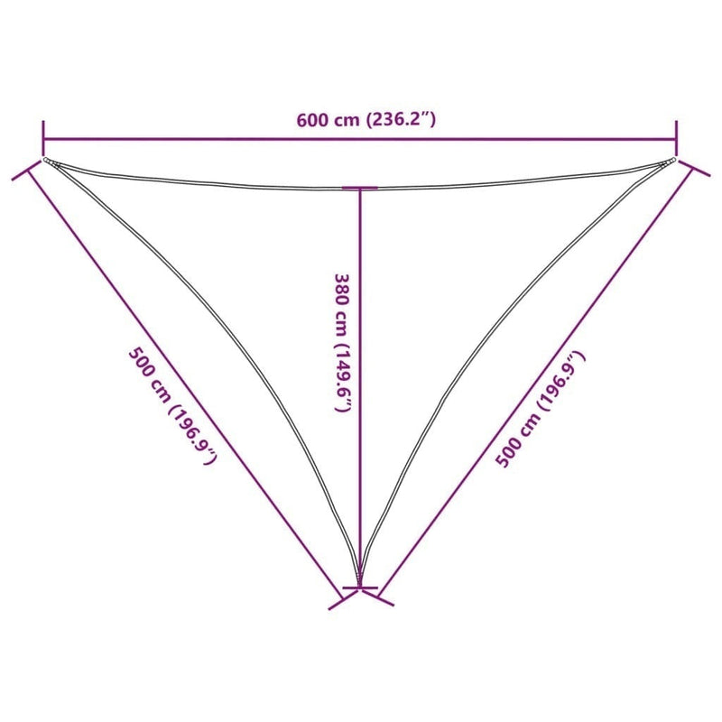 Parasole a Vela Oxford Triangolare 5×5×6 m Bianco - Image 250 of 250