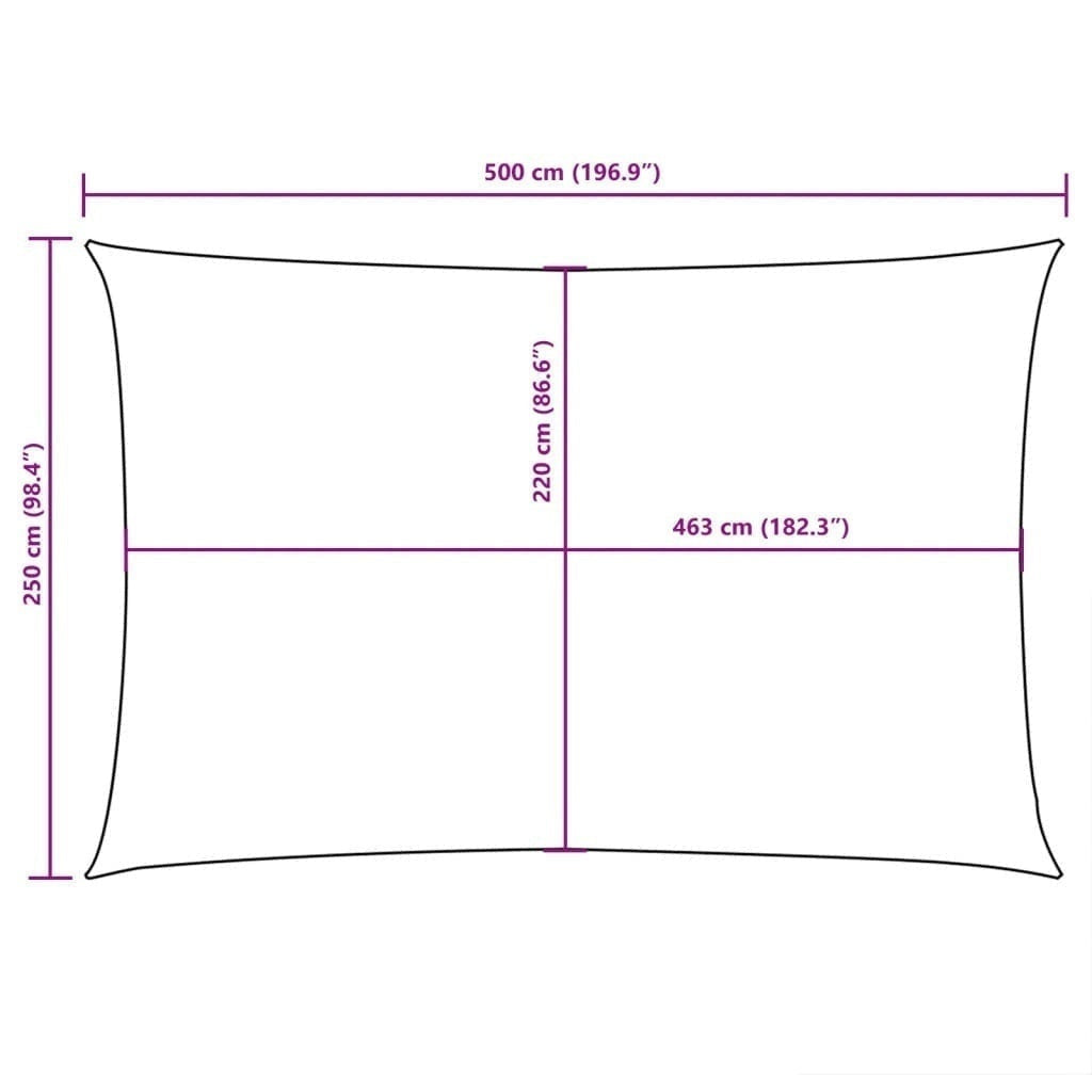 Parasole a Vela in Tessuto Oxford 2,5×5 m Nero - Image 245 of 250