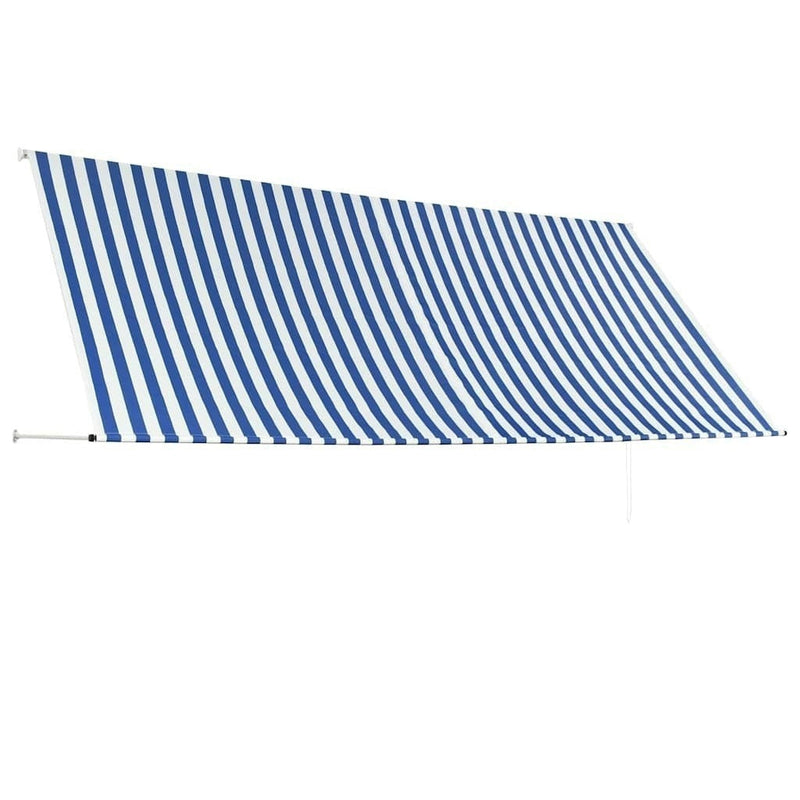 Tenda da Sole Retrattile Manuale 350×150 cm Blu e Bianco - Image 108 of 250