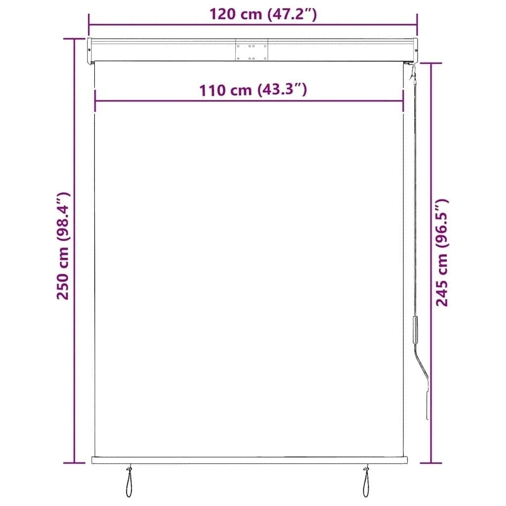 Tenda a Rullo per Esterni in Poliestere 120×250 cm Crema - Image 238 of 250