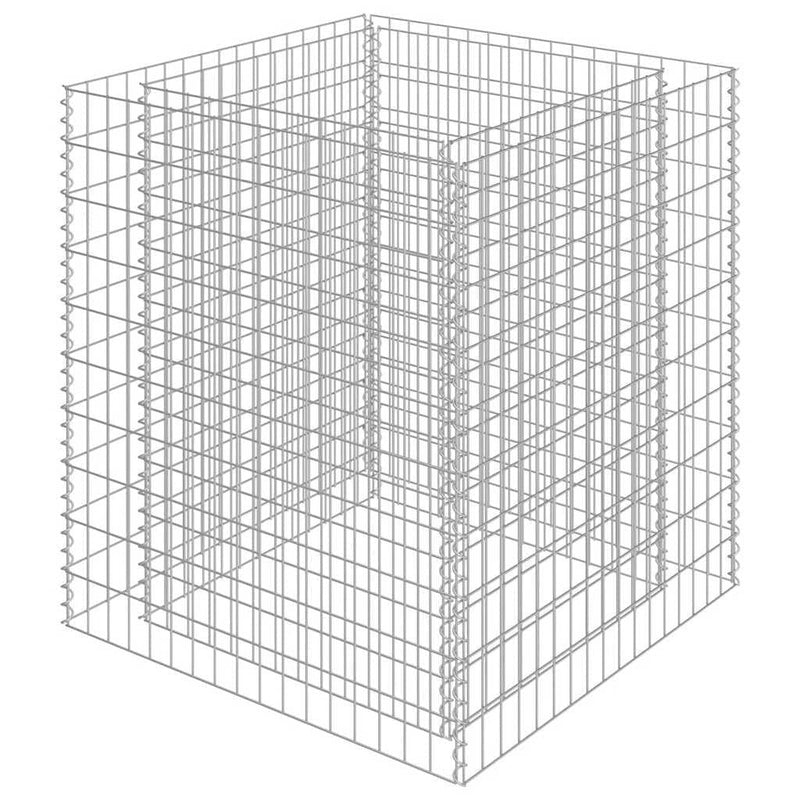 Gabbione Letto Rialzato in Acciaio Zincato 90×90×100 cm Argento - Image 163 of 250