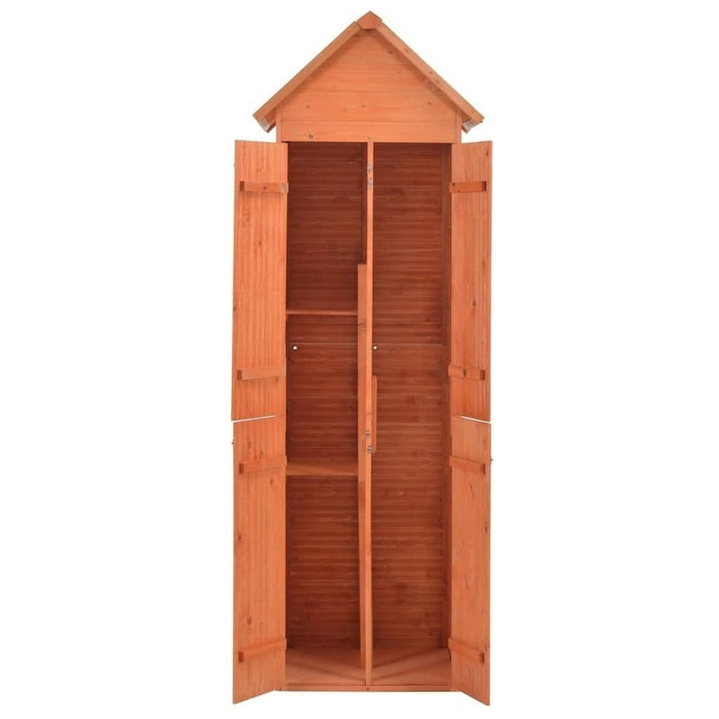 vidaXL Wooden Tool Shed 71x60x213 cm Brown - Image 151 of 250