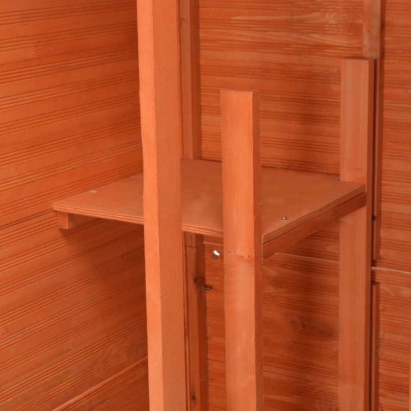 vidaXL Wooden Tool Shed 71x60x213 cm Brown - Image 166 of 250