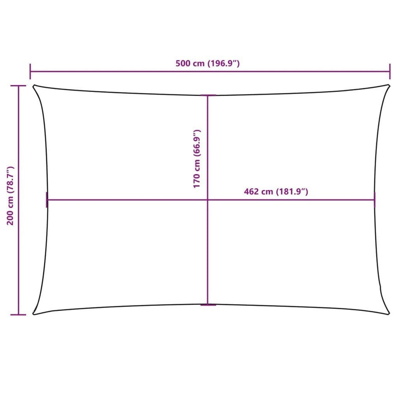 Parasole a Vela Rettangolare Oxford 2×5 m Rosso - Image 246 of 248