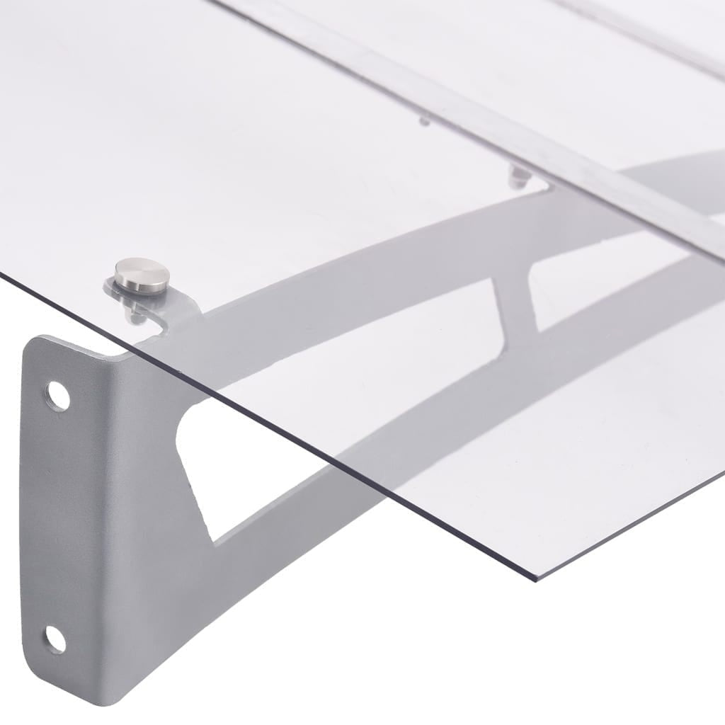 vidaXL Door Canopy, 150x90 cm, PET and Steel, Silver and Transparent - Image 157 of 228