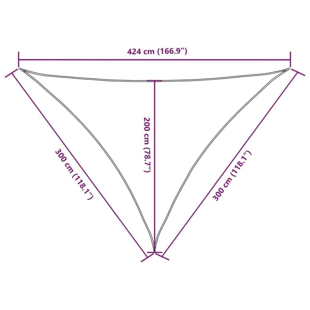 Parasole a Vela Oxford Triangolare 3×3×4,24 m Bianco - Image 223 of 250