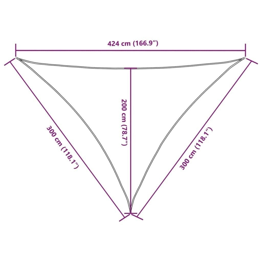 Parasole a Vela Oxford Triangolare 3×3×4,24 m Bianco - Image 225 of 250