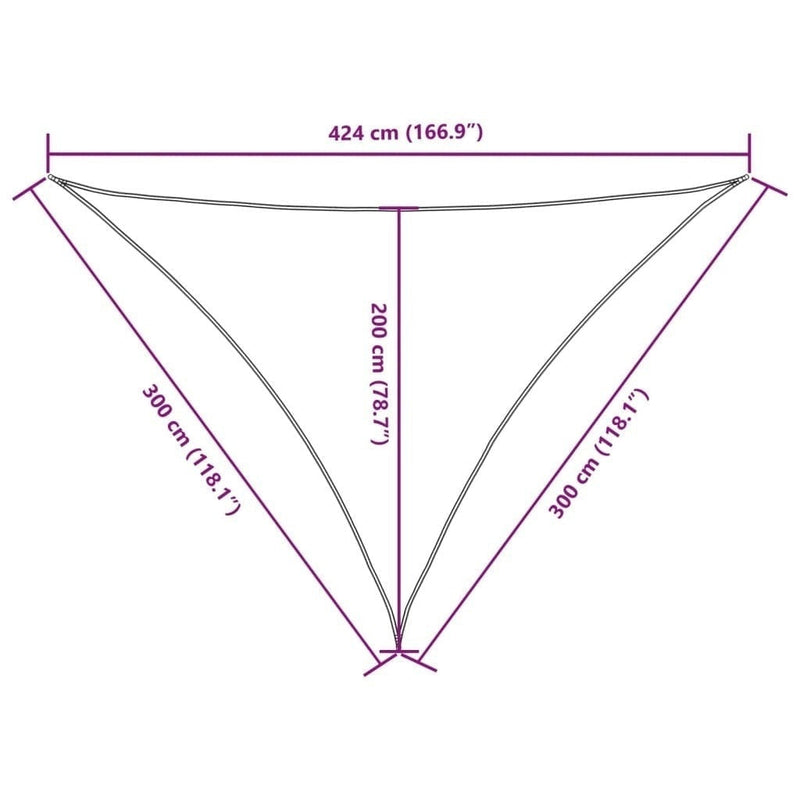 Parasole a Vela Oxford Triangolare 3×3×4,24 m Bianco - Image 225 of 250