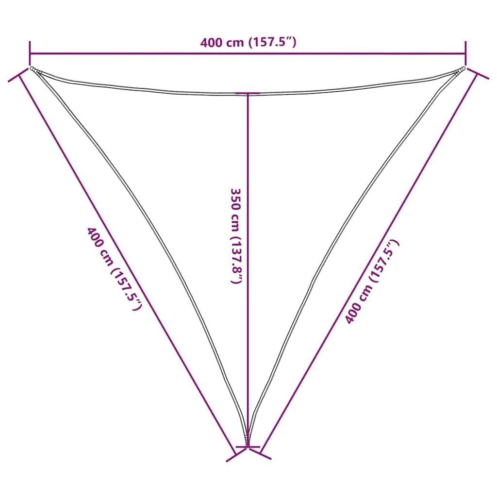 Parasole a Vela Triangolare 4×4×4 m in Tessuto PU Oxford, Bianco - Image 123 of 250