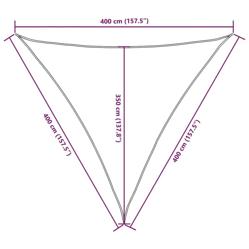 Parasole a Vela Triangolare 4×4×4 m in Tessuto PU Oxford, Bianco - Image 123 of 250