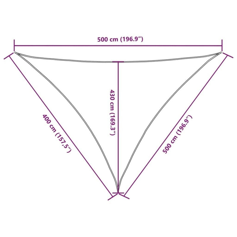 Parasole a Vela Triangolare Oxford rivestito in PU 4×5×5 m Nero - Image 240 of 250