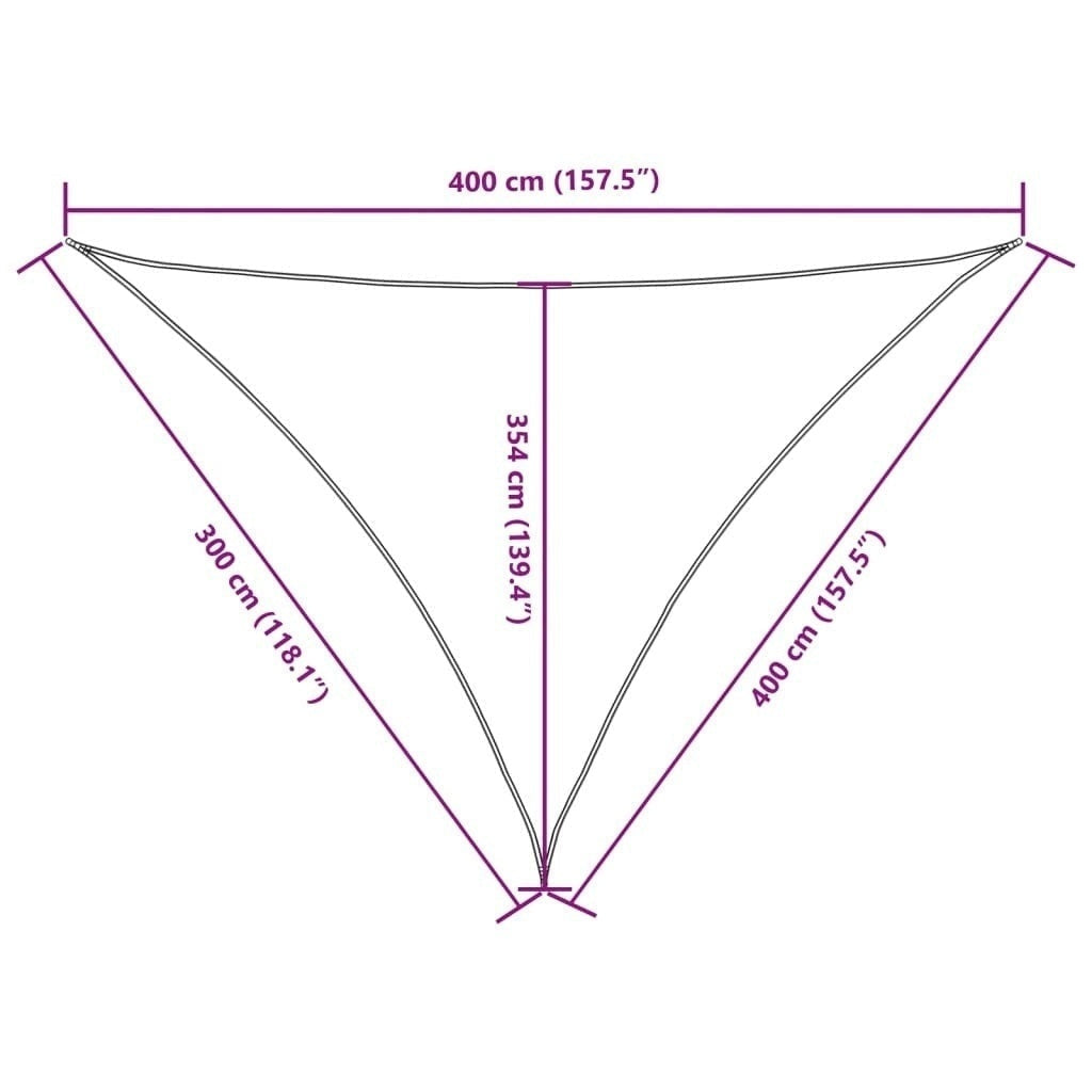 Parasole a Vela Triangolare in Tessuto Oxford Rivestito in PU 3×4×4 m Rosso - Image 248 of 250