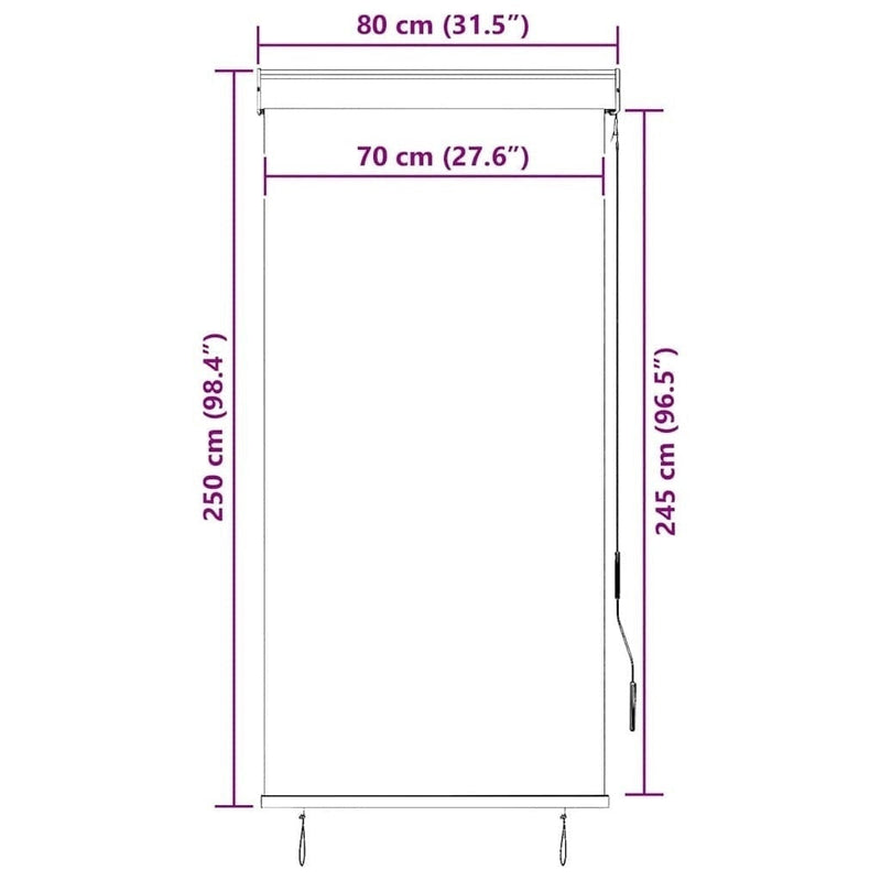 Tenda a Rullo per Esterni Tessuto Poliestere 80×250 cm Antracite - Image 227 of 250