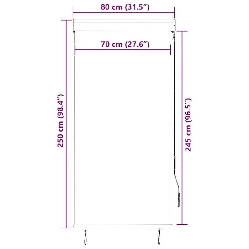 Tenda a Rullo per Esterni Tessuto Poliestere 80×250 cm Antracite - Image 230 of 250