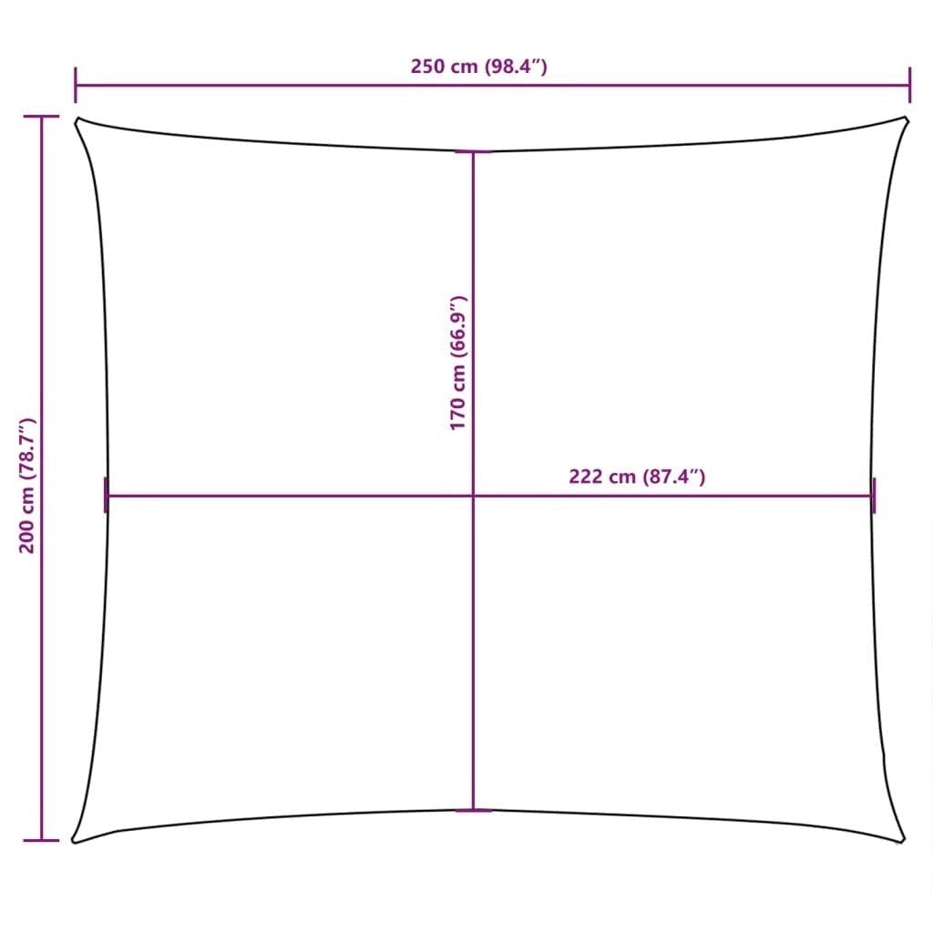 Parasole a Vela Oxford Rettangolare 2×2,5 m Blu - Image 114 of 250