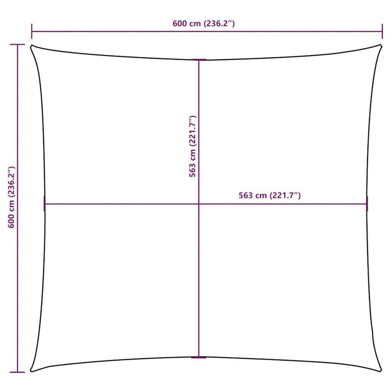 vidaXL Parasol de Vela Cuadrado de Lona Oxford 6x6 m Blanco - Image 130 of 249
