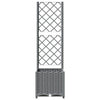 vidaXL Garden Planter with Trellis, PP, 40x40x136 cm, Light Gray - Image 158 of 237