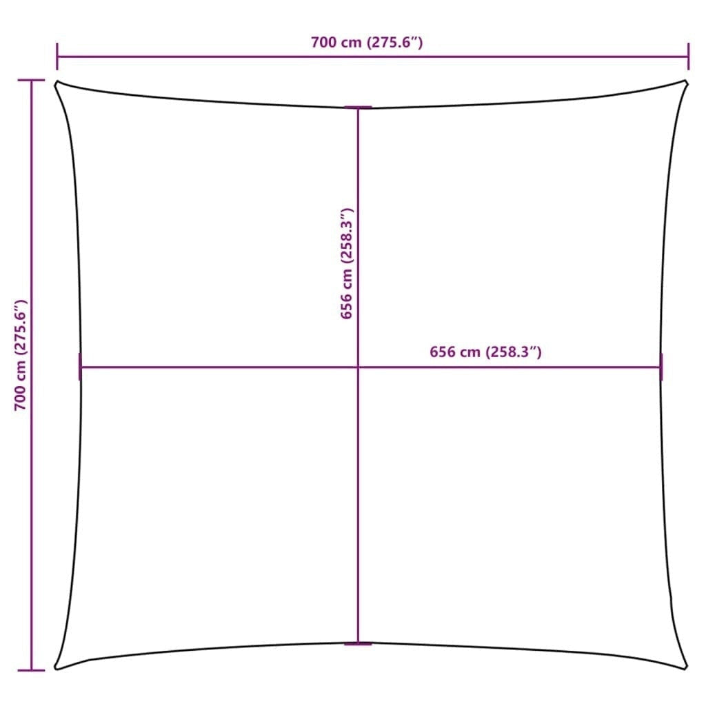 Parasole a Vela Quadrata Tessuto Oxford 7×7 m Blu - Image 245 of 250