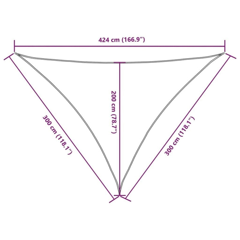 Parasole a Vela Oxford Triangolare 3×3×4,24 m Bianco - Image 250 of 250