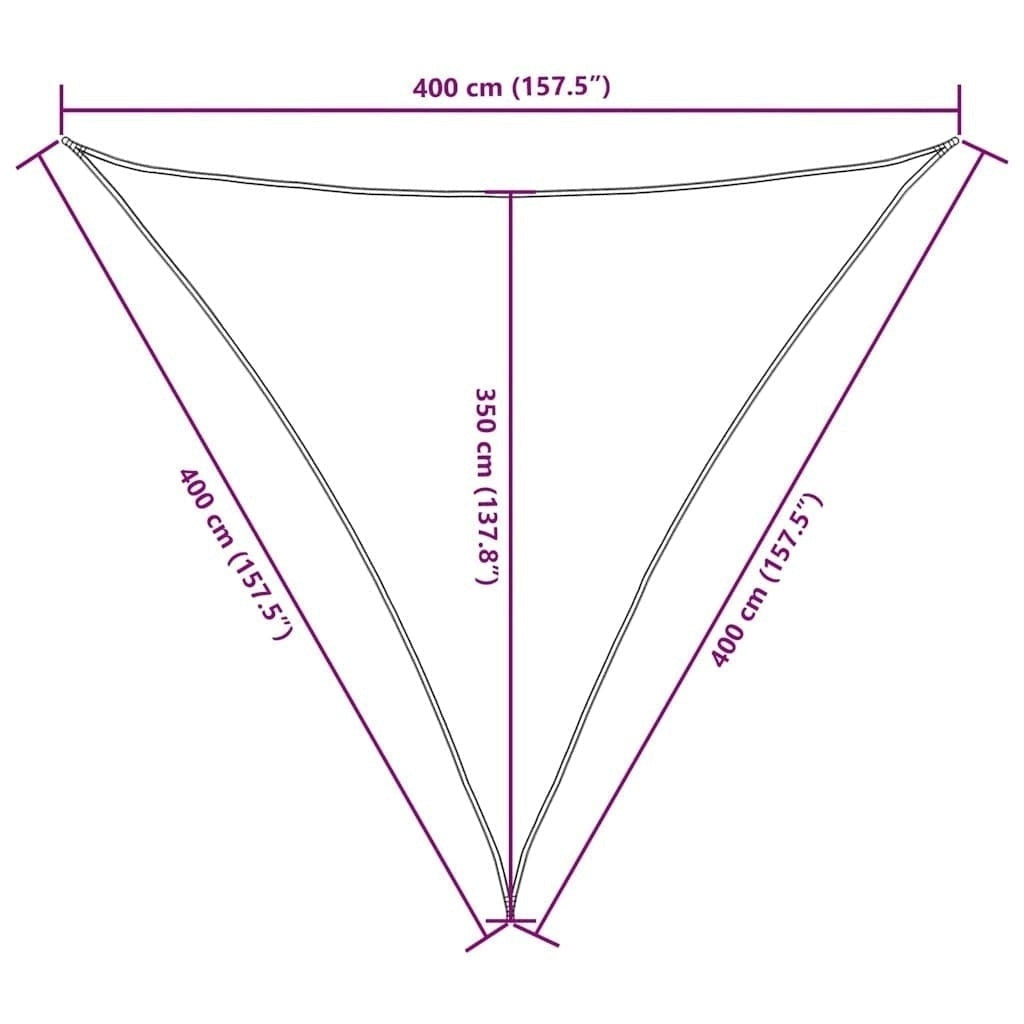 Parasole a Vela Triangolare 4×4×4 m in Tessuto PU Oxford, Bianco - Image 152 of 250