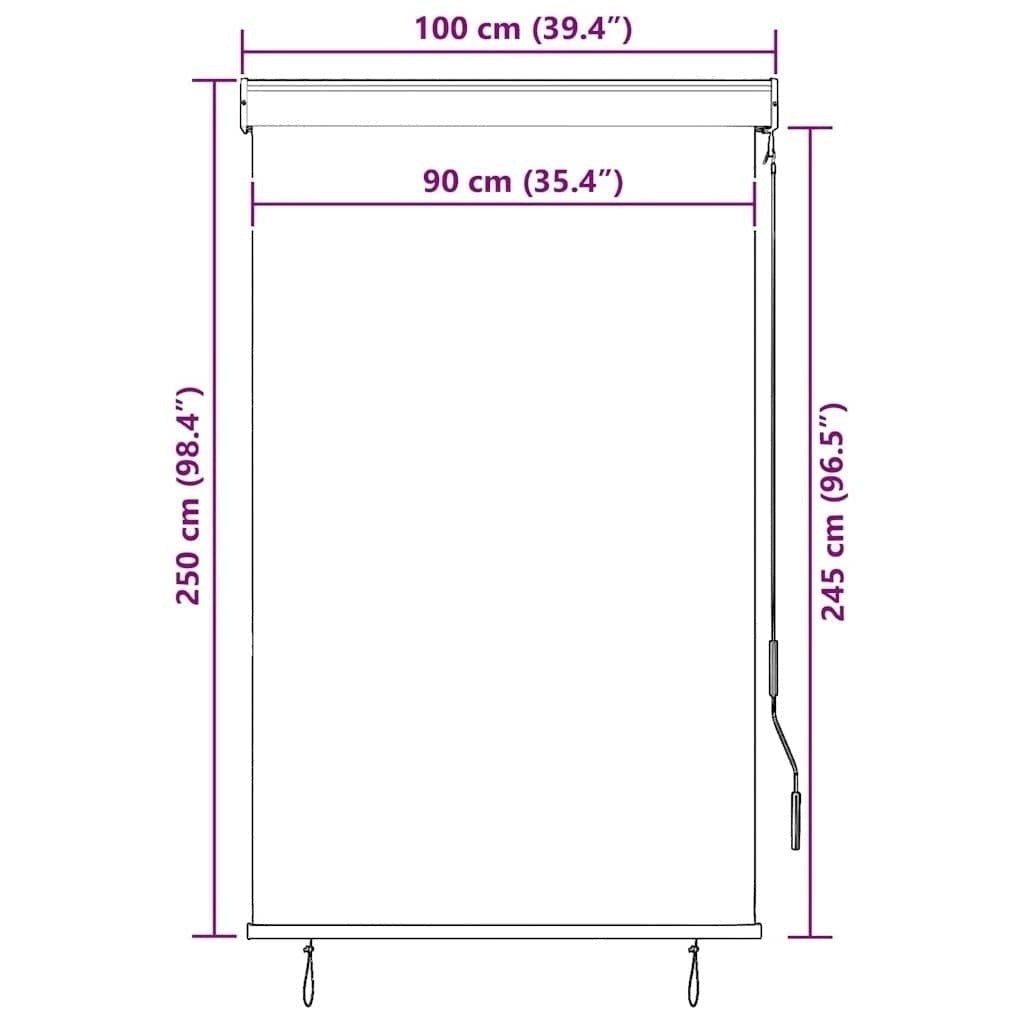 Tenda a Rullo per Esterni 100×250 cm Blu e Bianca - Image 248 of 250
