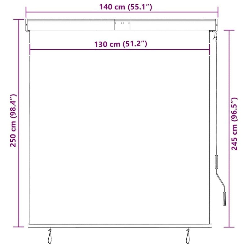 Tenda a Rullo per Esterni Poliestere 140×250 cm Antracite - Image 237 of 250