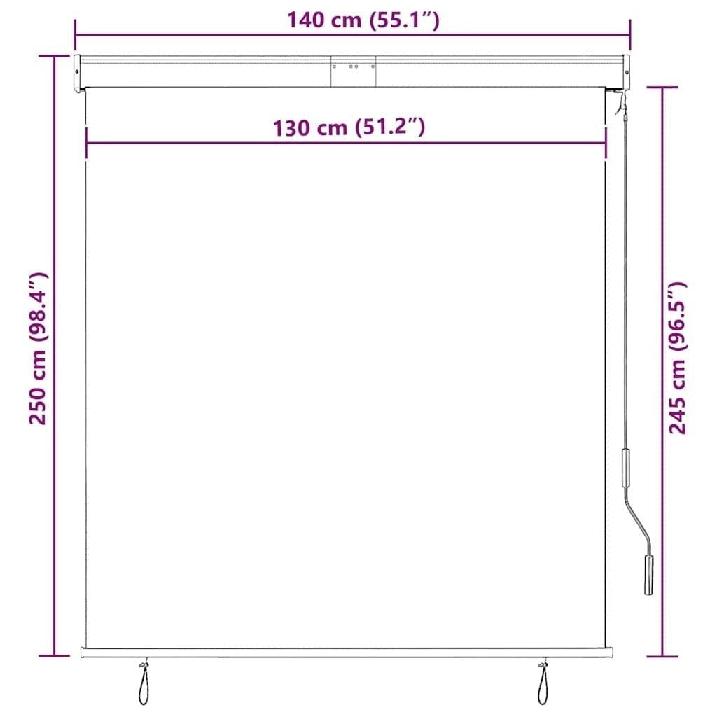 Tenda a Rullo per Esterni Poliestere 140×250 cm Antracite - Image 242 of 250