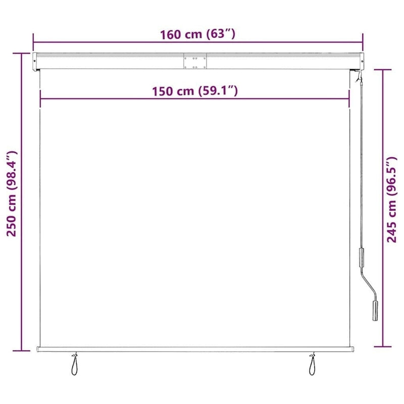 Tenda a Rullo per Esterni con Rivestimento PA 160×250 cm Arancione e Marrone - Image 199 of 250