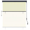 Tenda a Rullo per Esterni, Tessuto PA, Meccanismo a Manovella, 140×250 cm, Crema - Image 218 of 250
