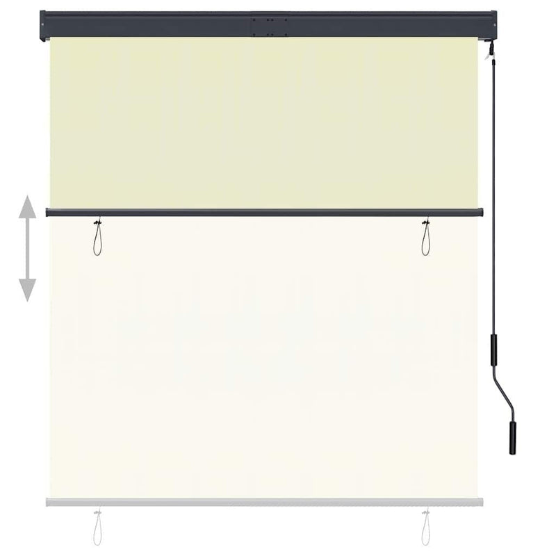 Tenda a Rullo per Esterni, Tessuto PA, Meccanismo a Manovella, 140×250 cm, Crema - Image 228 of 250