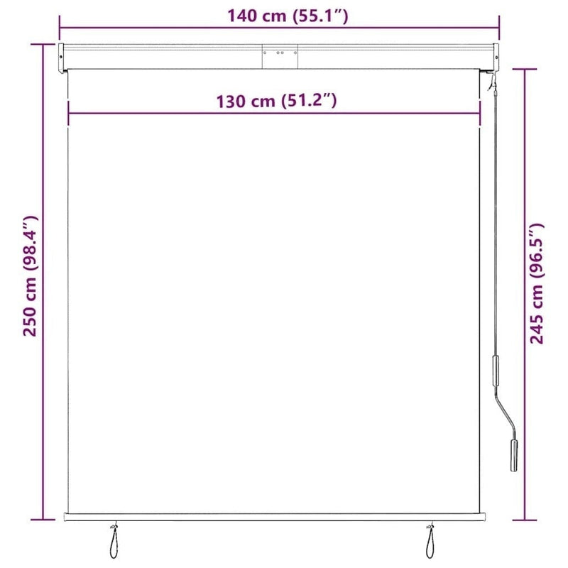 Tenda a Rullo per Esterni, Tessuto PA, Meccanismo a Manovella, 140×250 cm, Crema - Image 229 of 250